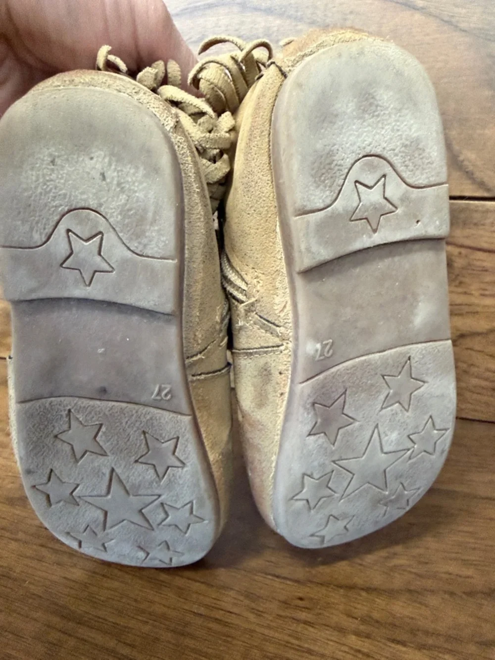 Kids Fringe Moccasin Boots in Tan